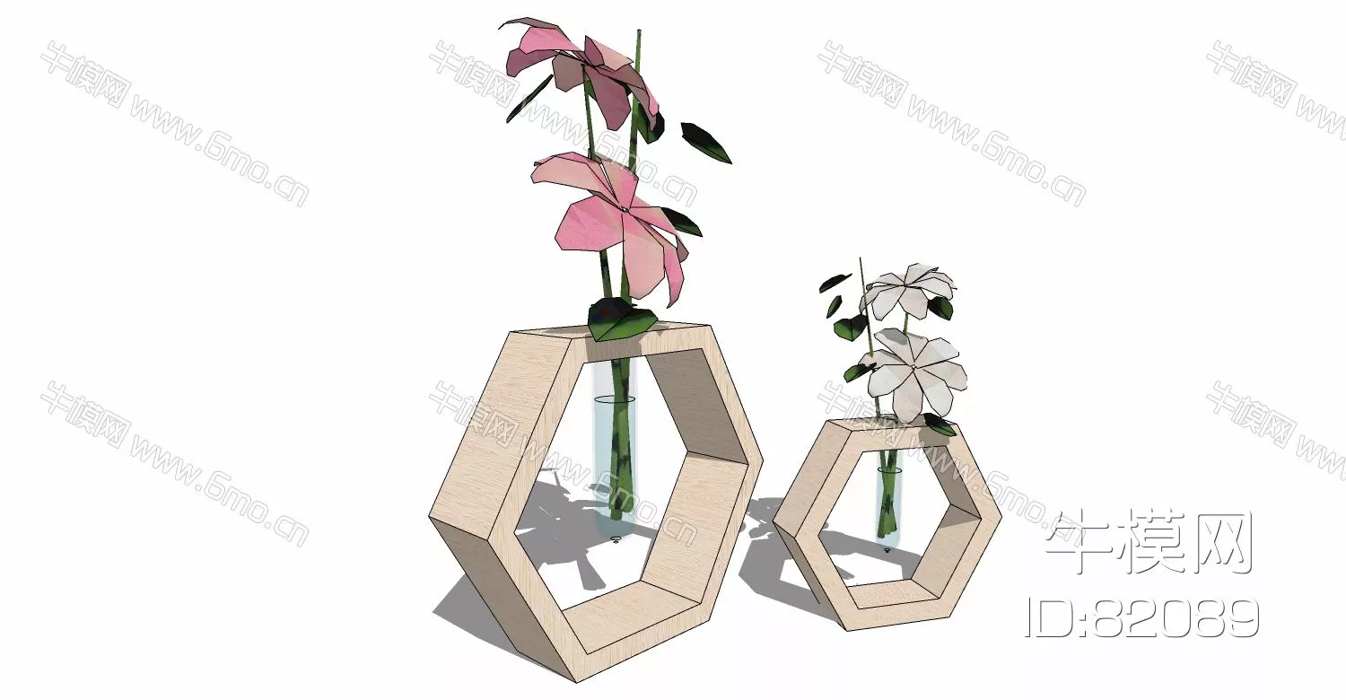 MODERN FLOWER VASE - SKETCHUP 3D MODEL - ENSCAPE - 82089