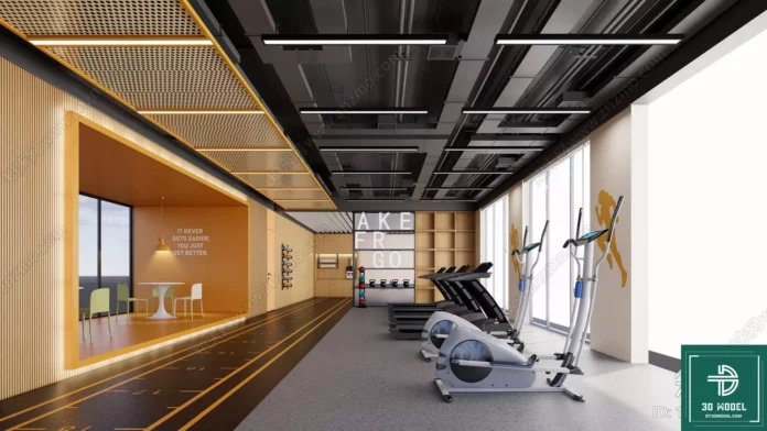 MODERN GYM - SKETCHUP 3D SCENE - VRAY OR ENSCAPE - ID07799