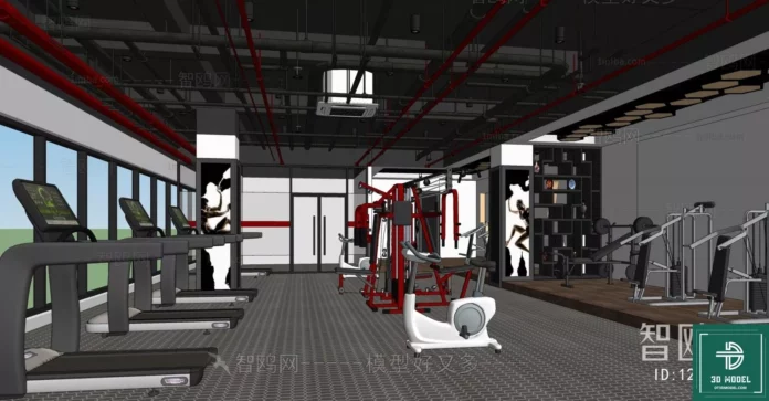 MODERN GYM - SKETCHUP 3D SCENE - VRAY OR ENSCAPE - ID07800