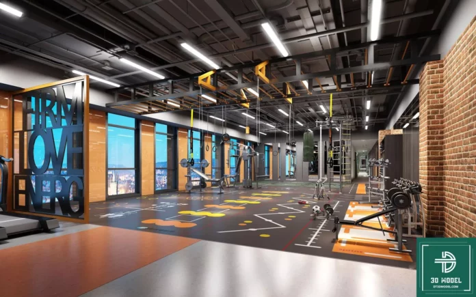 MODERN GYM - SKETCHUP 3D SCENE - VRAY OR ENSCAPE - ID07806