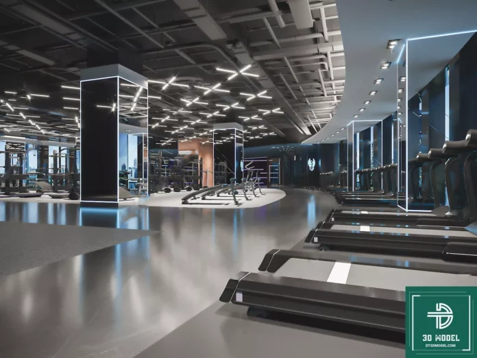 MODERN GYM - SKETCHUP 3D SCENE - VRAY OR ENSCAPE - ID07808