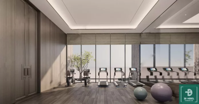 MODERN GYM - SKETCHUP 3D SCENE - VRAY OR ENSCAPE - ID07810