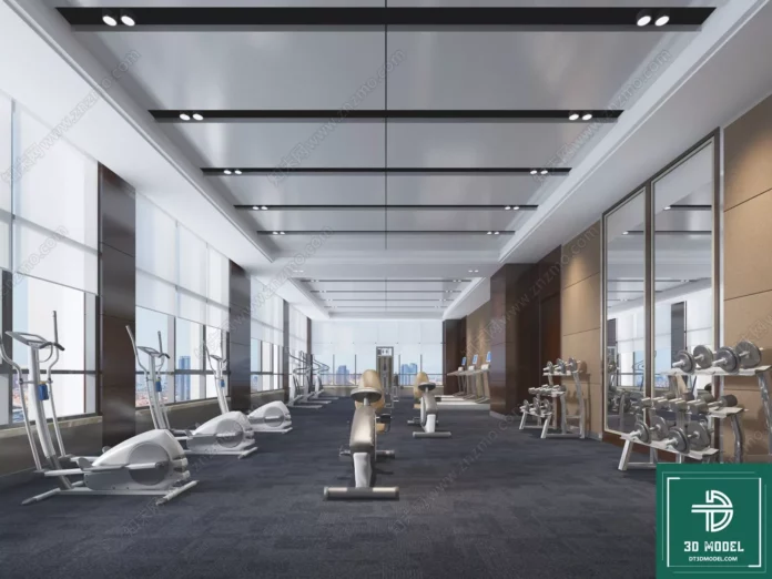 MODERN GYM - SKETCHUP 3D SCENE - VRAY OR ENSCAPE - ID07814