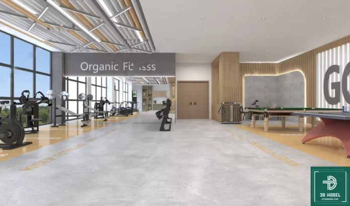 MODERN GYM - SKETCHUP 3D SCENE - VRAY OR ENSCAPE - ID07825