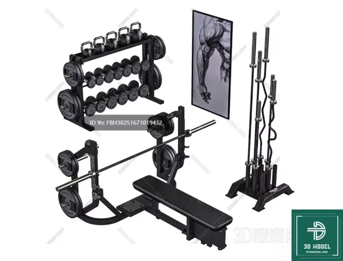 MODERN GYM - SKETCHUP 3D SCENE - VRAY OR ENSCAPE - ID07826