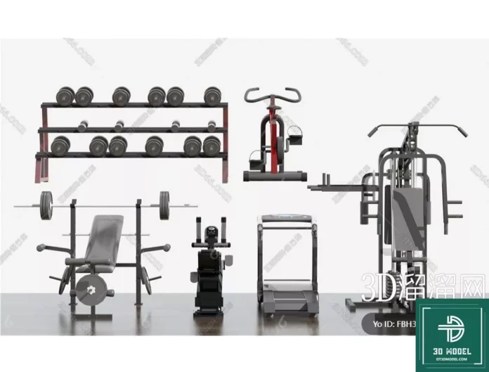 MODERN GYM - SKETCHUP 3D SCENE - VRAY OR ENSCAPE - ID07827