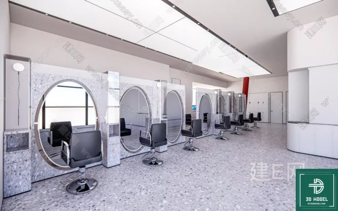 MODERN HAIR SALON - SKETCHUP 3D SCENE - VRAY OR ENSCAPE - ID07880