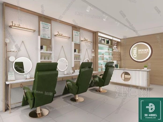 MODERN HAIR SALON - SKETCHUP 3D SCENE - VRAY OR ENSCAPE - ID07887