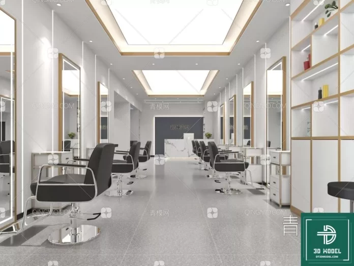 MODERN HAIR SALON - SKETCHUP 3D SCENE - VRAY OR ENSCAPE - ID07894