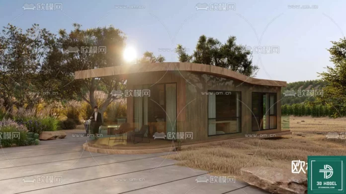 MODERN HOMESTAY EXTERIOR - SKETCHUP 3D SCENE - VRAY OR ENSCAPE - ID08149