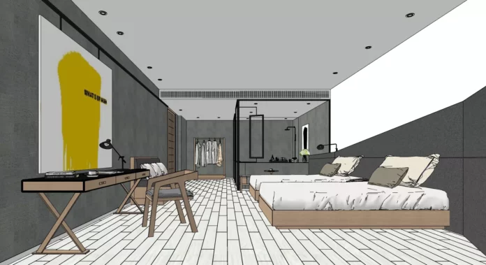 MODERN HOMESTAY - SKETCHUP 3D SCENE - VRAY OR ENSCAPE - ID08052