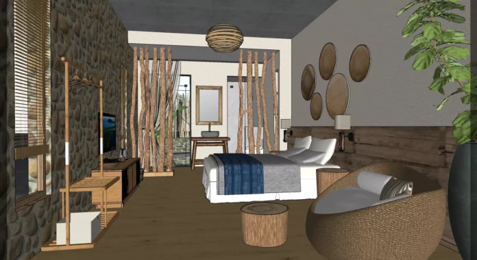 MODERN HOMESTAY - SKETCHUP 3D SCENE - VRAY OR ENSCAPE - ID08053