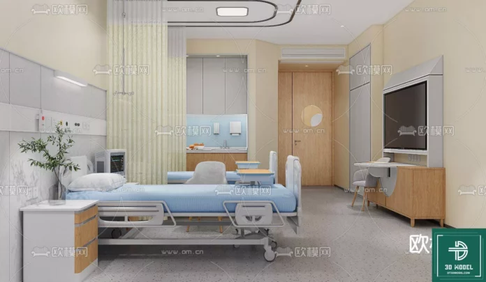 MODERN HOSPITAL - SKETCHUP 3D SCENE - VRAY OR ENSCAPE - ID08218