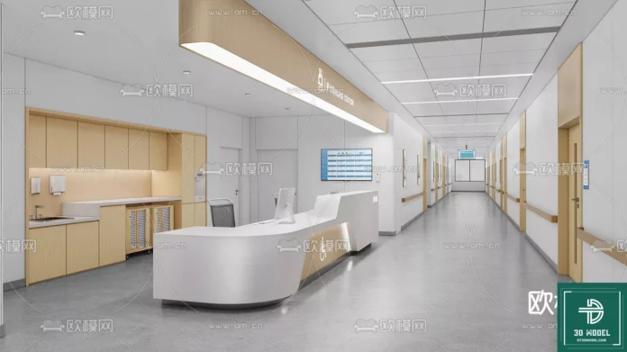 MODERN HOSPITAL - SKETCHUP 3D SCENE - VRAY OR ENSCAPE - ID08231