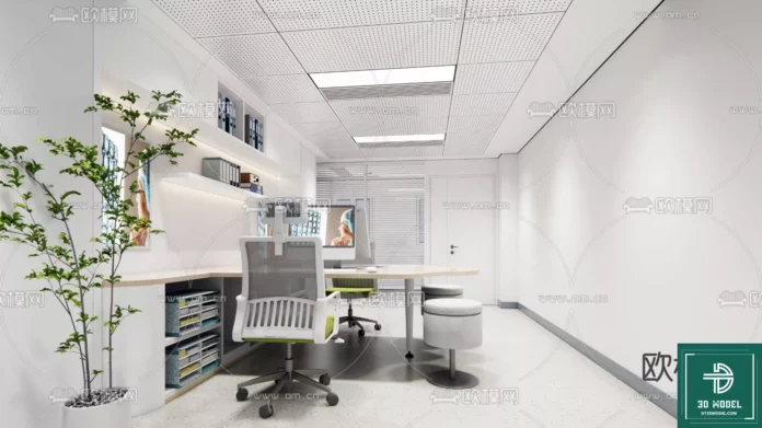 MODERN HOSPITAL - SKETCHUP 3D SCENE - VRAY OR ENSCAPE - ID08247