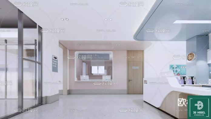 MODERN HOSPITAL - SKETCHUP 3D SCENE - VRAY OR ENSCAPE - ID08255