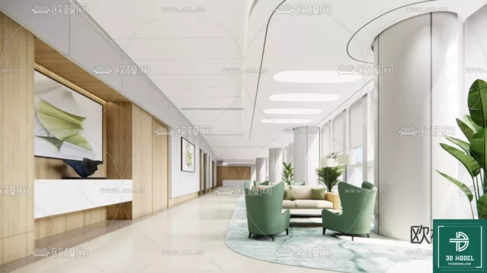 MODERN HOSPITAL - SKETCHUP 3D SCENE - VRAY OR ENSCAPE - ID08268