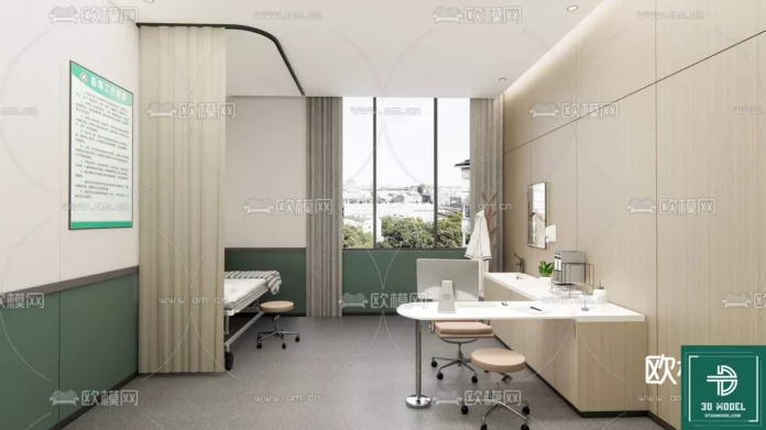 MODERN HOSPITAL - SKETCHUP 3D SCENE - VRAY OR ENSCAPE - ID08277