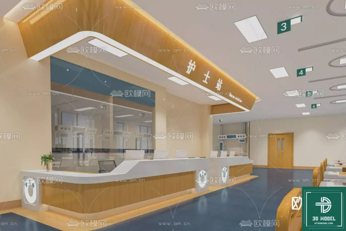 MODERN HOSPITAL - SKETCHUP 3D SCENE - VRAY OR ENSCAPE - ID08325