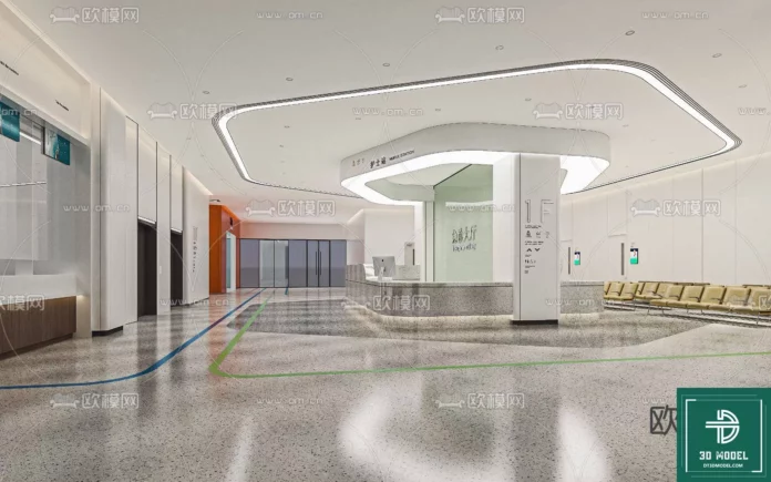 MODERN HOSPITAL - SKETCHUP 3D SCENE - VRAY OR ENSCAPE - ID08334