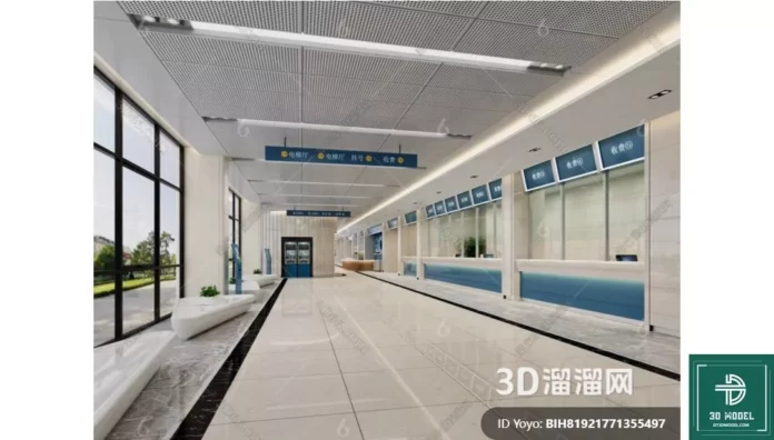 MODERN HOSPITAL - SKETCHUP 3D SCENE - VRAY OR ENSCAPE - ID08347