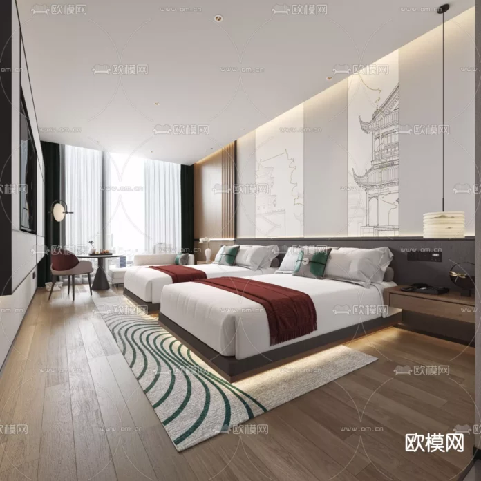 MODERN HOTEL INTERIOR - SKETCHUP 3D SCENE - ENSCAPE - ID08432