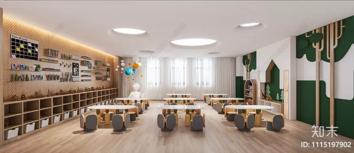 MODERN KINDERGARTEN - SKETCHUP 3D SCENE - VRAY OR ENSCAPE - ID09501