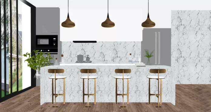 MODERN KITCHEN BAR - SKETCHUP 3D SCENE - VRAY OR ENSCAPE - ID09705