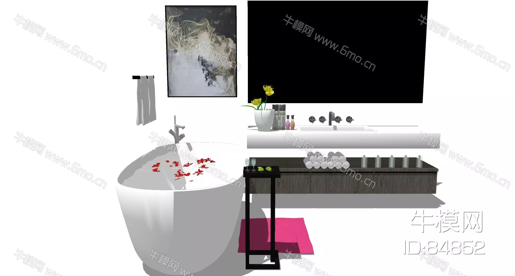 MODERN KITCHEN - BATHROOM DECOR - SKETCHUP 3D MODEL - ENSCAPE - 84852