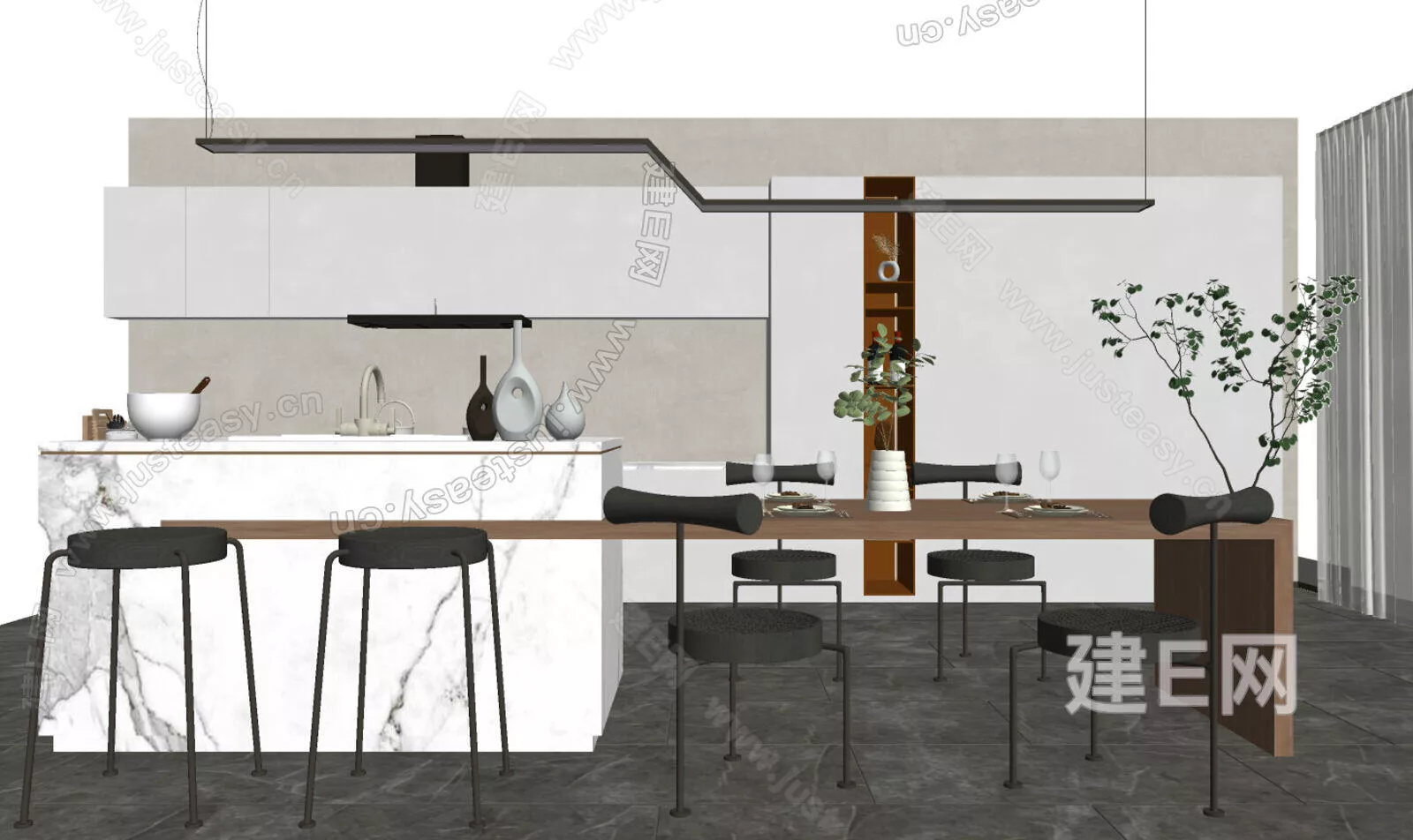 MODERN KITCHEN - SKETCHUP 3D SCENE - ENSCAPE - 111691118