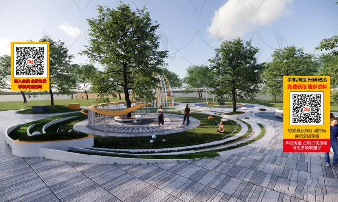 MODERN LANDSCAPE PARK - SKETCHUP 3D SCENE - ENSCAPE - ID09784