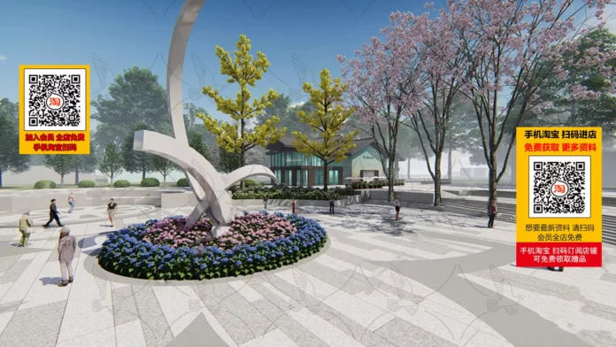 MODERN LANDSCAPE PARK - SKETCHUP 3D SCENE - LUMION - ID09806