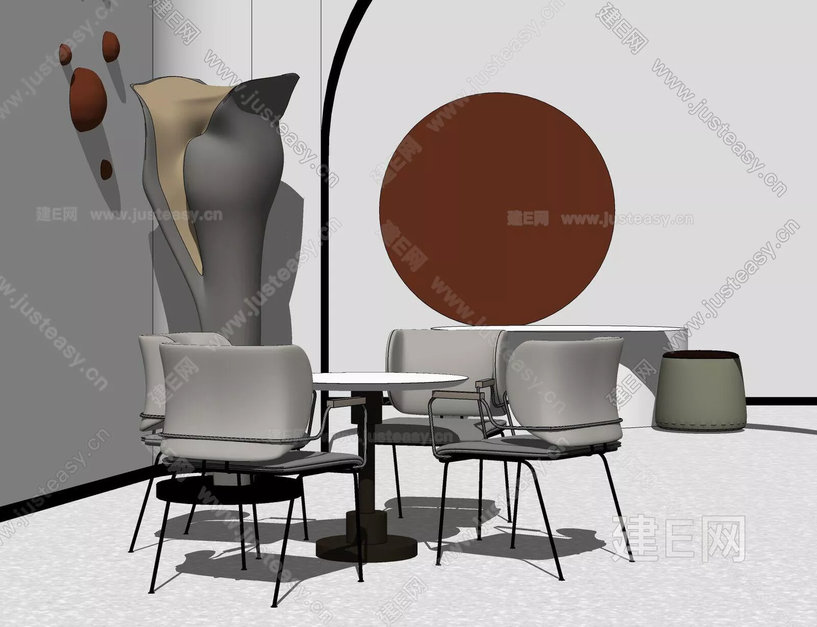 MODERN LEISURE TABLE SET - SKETCHUP 3D MODEL - ENSCAPE - 109723863