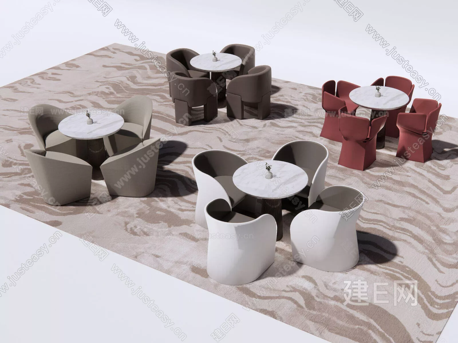 MODERN LEISURE TABLE SET - SKETCHUP 3D MODEL - ENSCAPE - 114509202