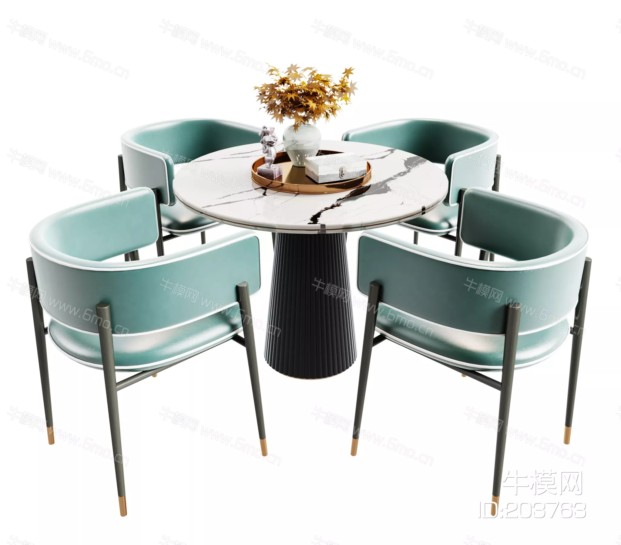 MODERN LEISURE TABLE SET - SKETCHUP 3D MODEL - VRAY - 203763