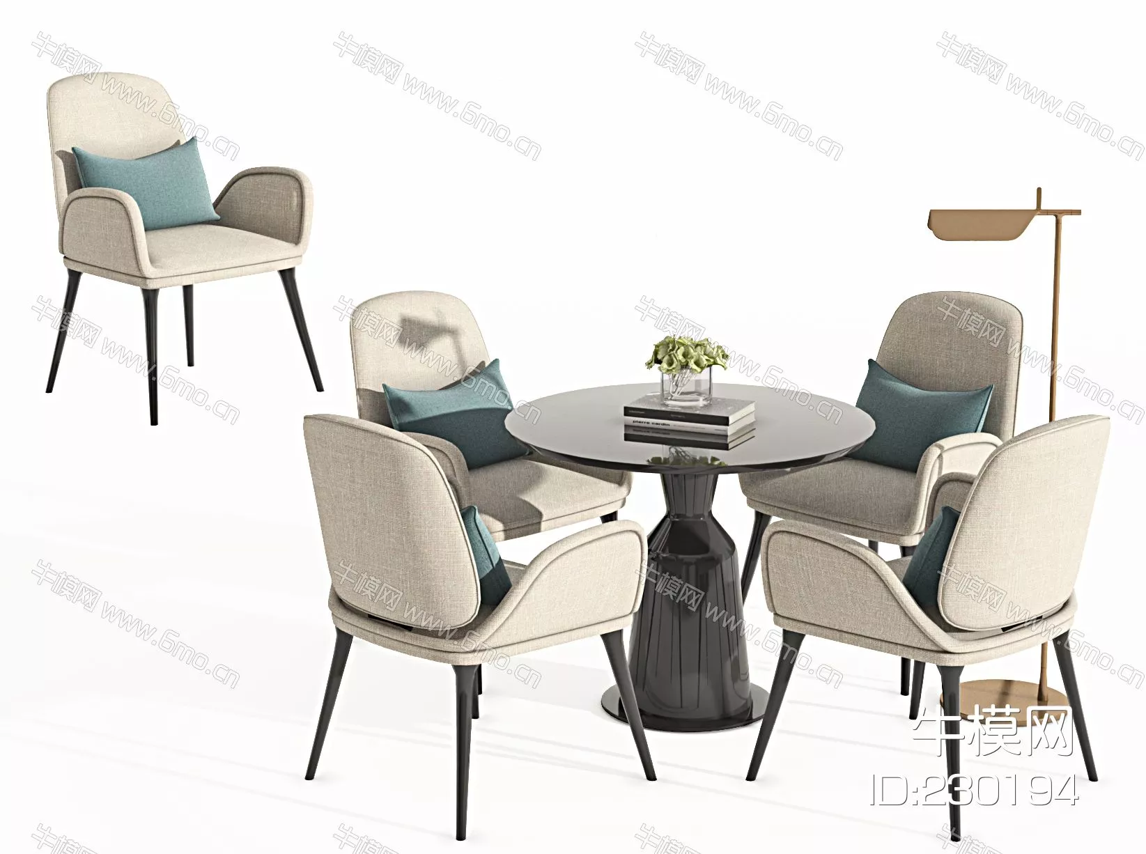 MODERN LEISURE TABLE SET - SKETCHUP 3D MODEL - VRAY - 230194