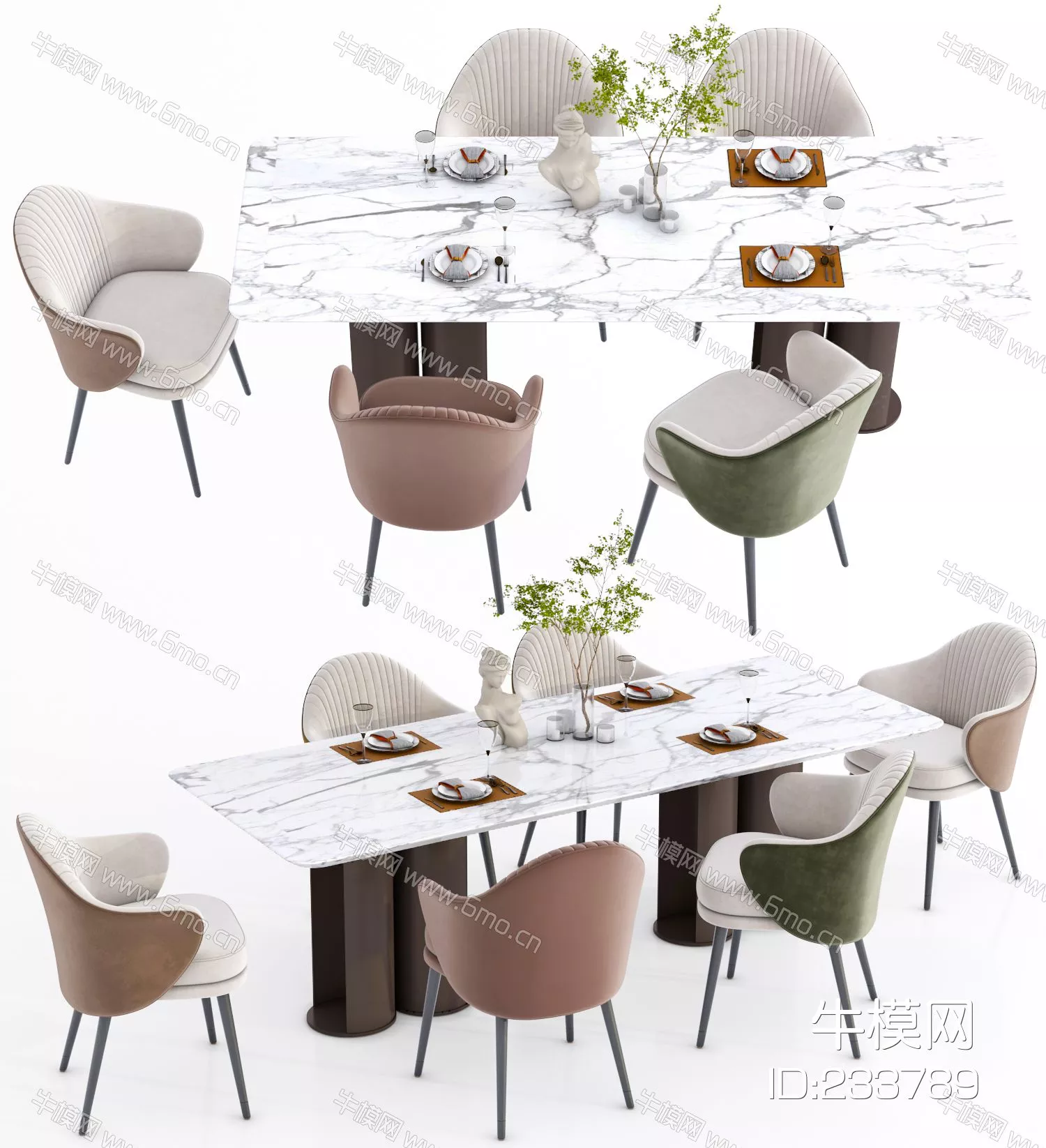 MODERN LEISURE TABLE SET - SKETCHUP 3D MODEL - VRAY - 233789