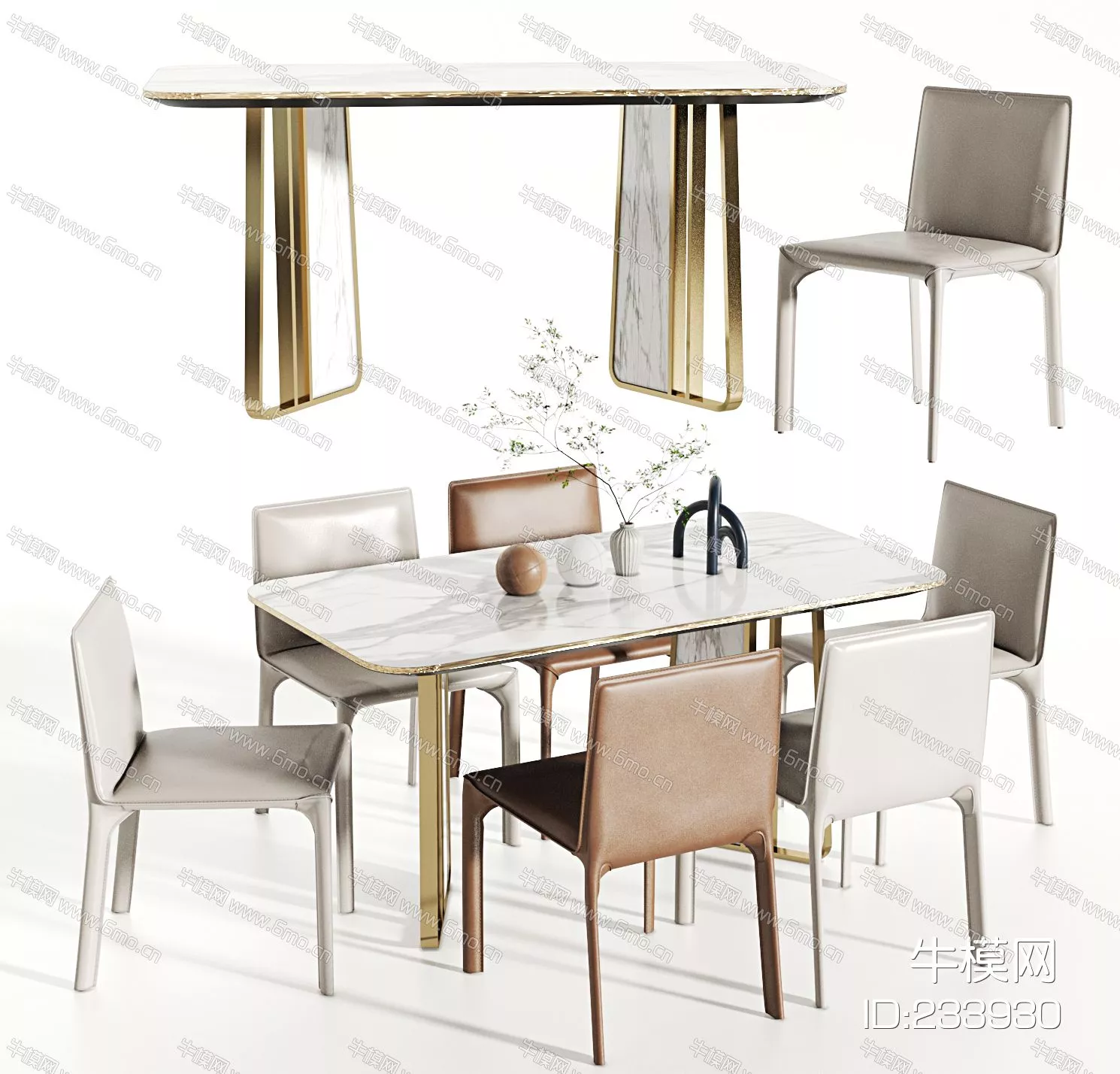 MODERN LEISURE TABLE SET - SKETCHUP 3D MODEL - VRAY - 233930