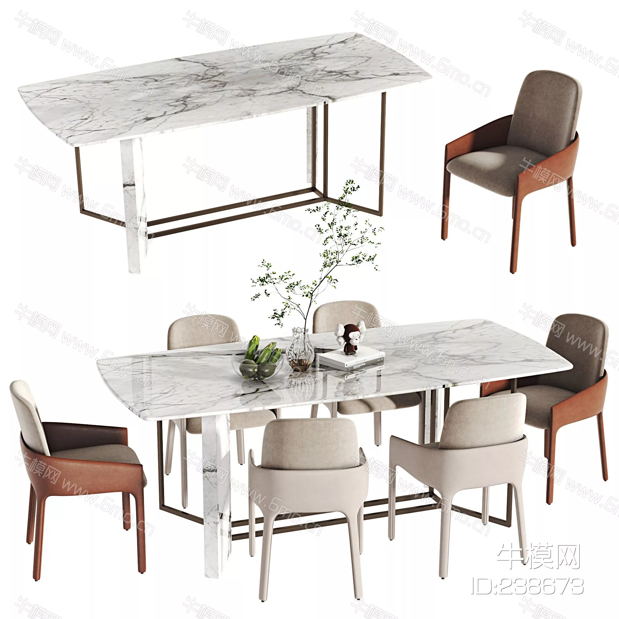 MODERN LEISURE TABLE SET - SKETCHUP 3D MODEL - VRAY - 238673