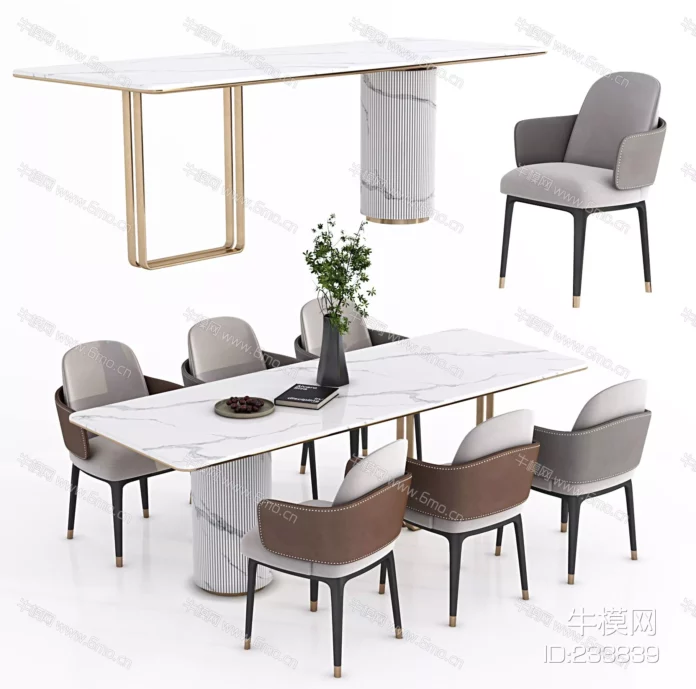 MODERN LEISURE TABLE SET - SKETCHUP 3D MODEL - VRAY - ID09823