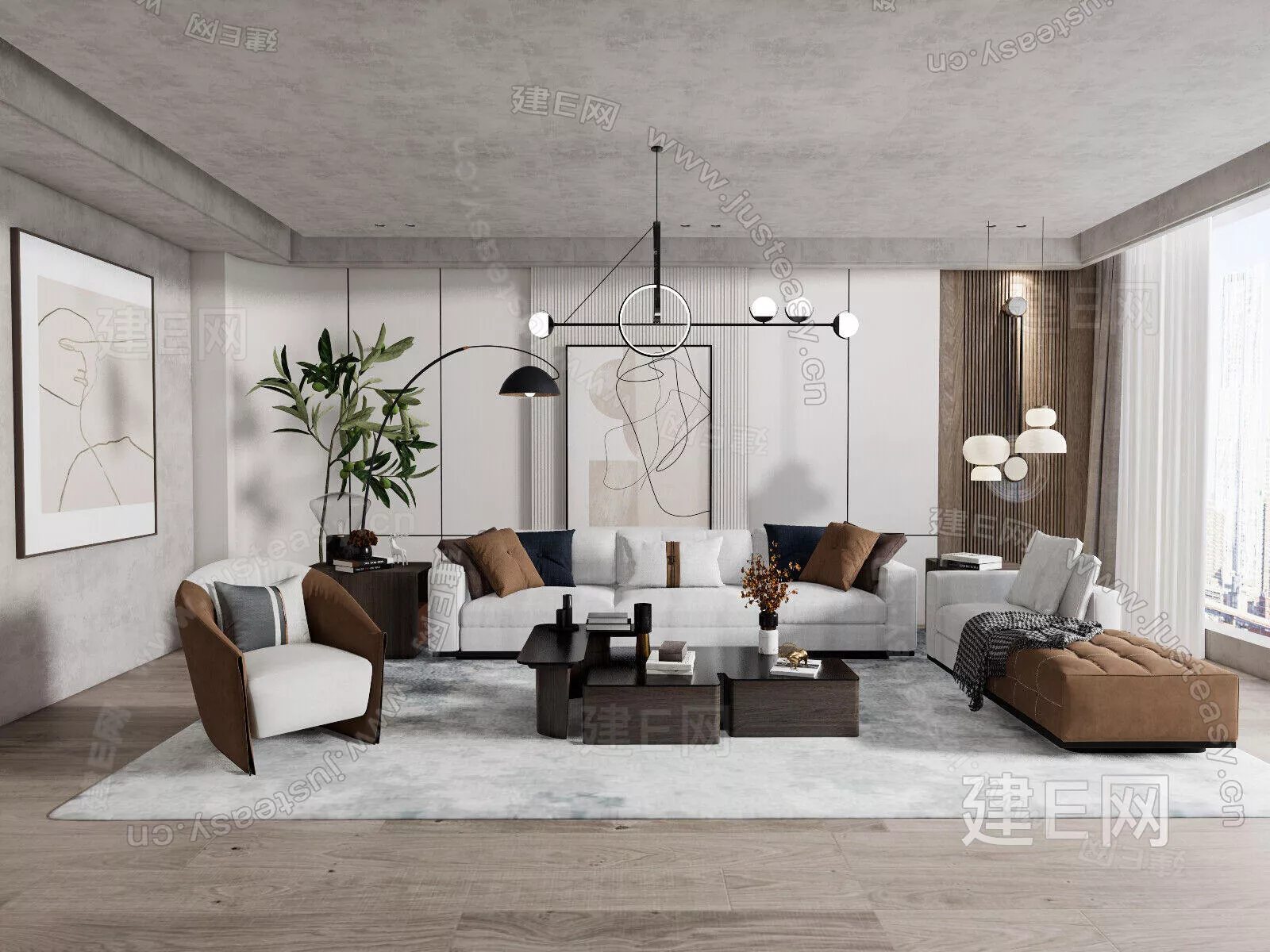 MODERN LIVING ROOM - SKETCHUP 3D SCENE - ENSCAPE - 101467475