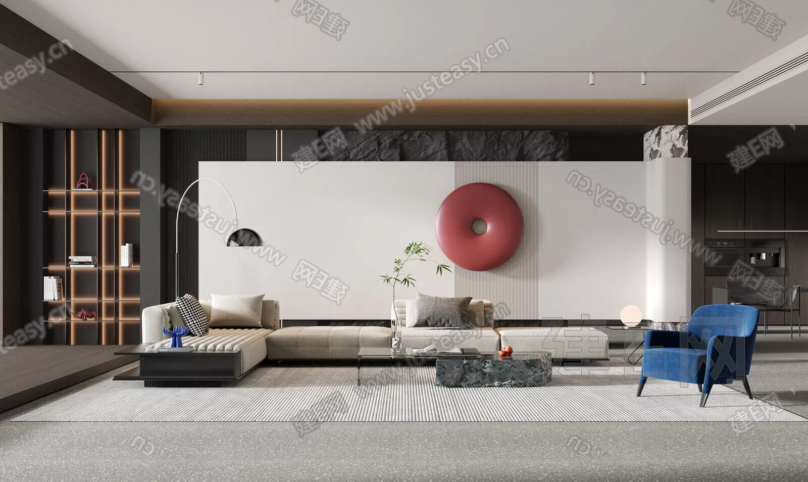 MODERN LIVING ROOM - SKETCHUP 3D SCENE - ENSCAPE - 101533207