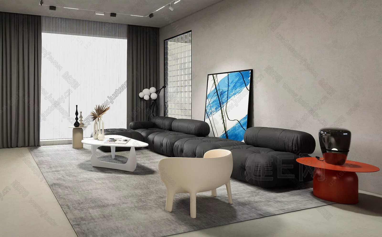 MODERN LIVING ROOM - SKETCHUP 3D SCENE - ENSCAPE - 102057668