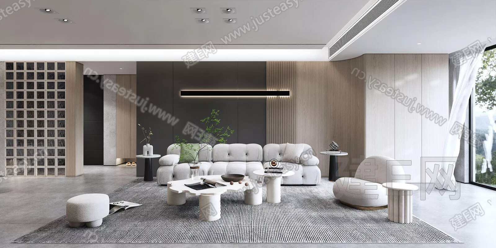 MODERN LIVING ROOM - SKETCHUP 3D SCENE - ENSCAPE - 104875078