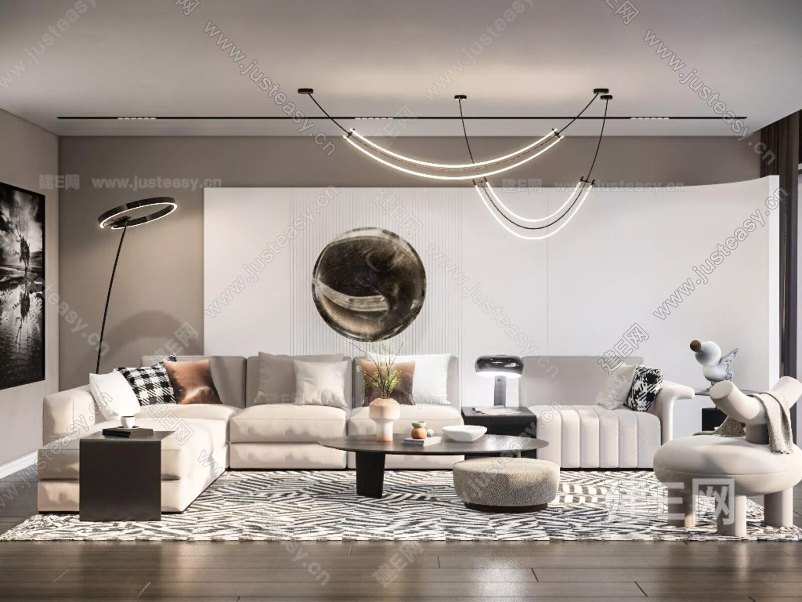 MODERN LIVING ROOM - SKETCHUP 3D SCENE - ENSCAPE - 104875401