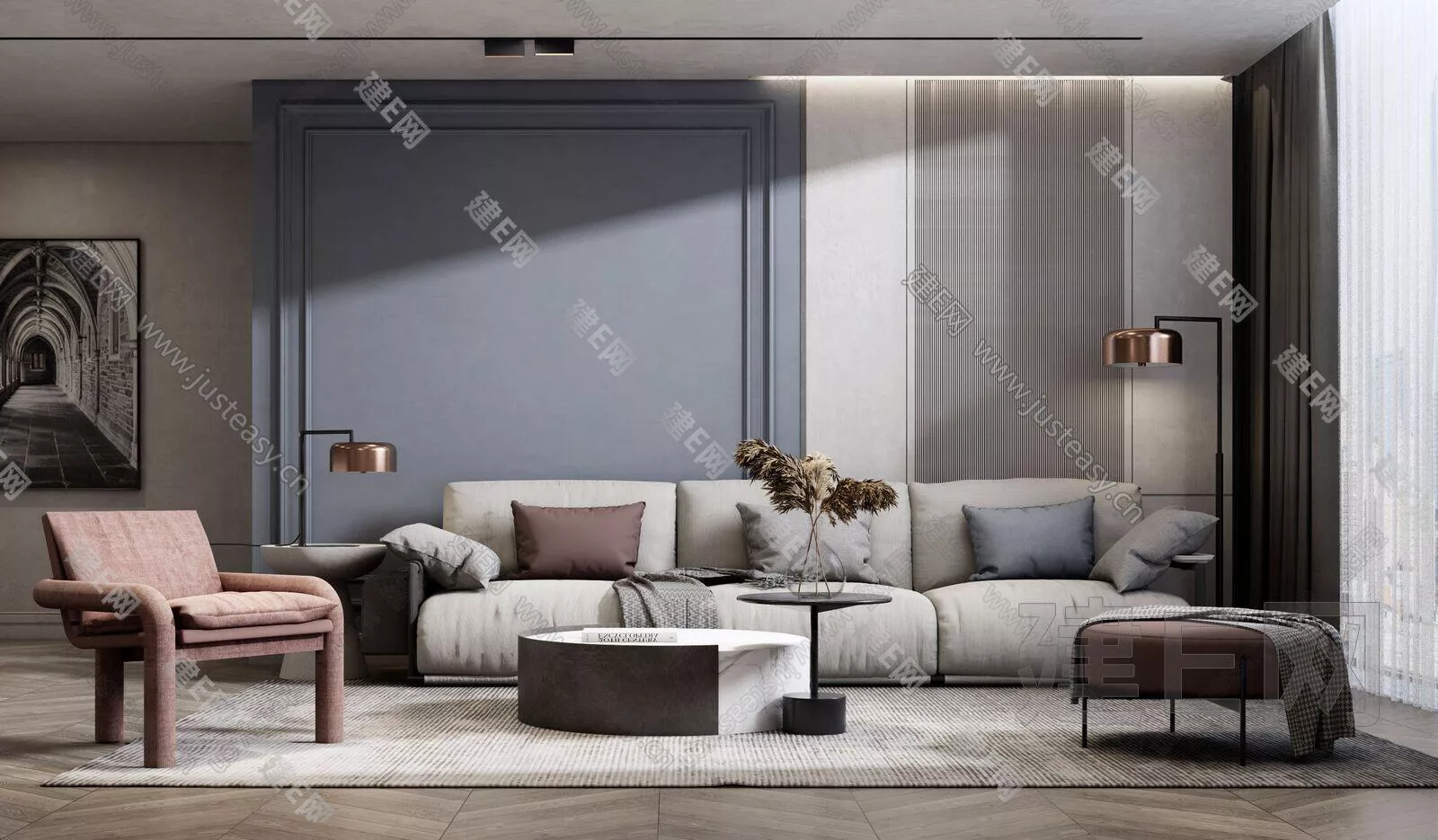 MODERN LIVING ROOM - SKETCHUP 3D SCENE - ENSCAPE - 105660945