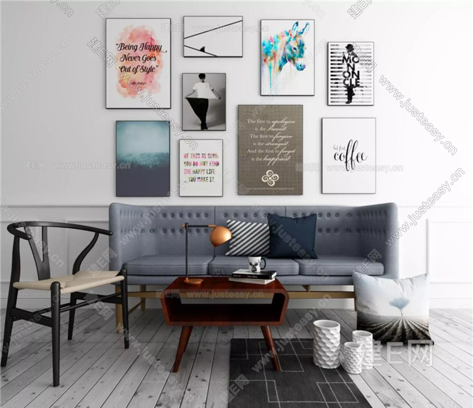 MODERN LIVING ROOM - SKETCHUP 3D SCENE - ENSCAPE - 106250488