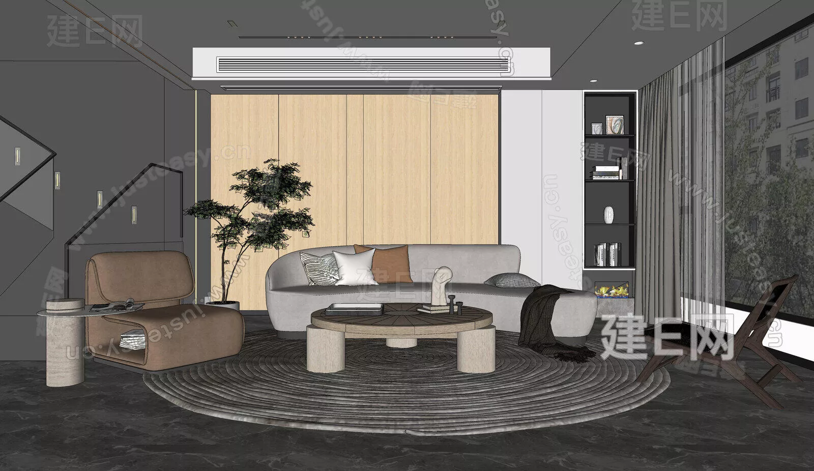 MODERN LIVING ROOM - SKETCHUP 3D SCENE - ENSCAPE - 110445702