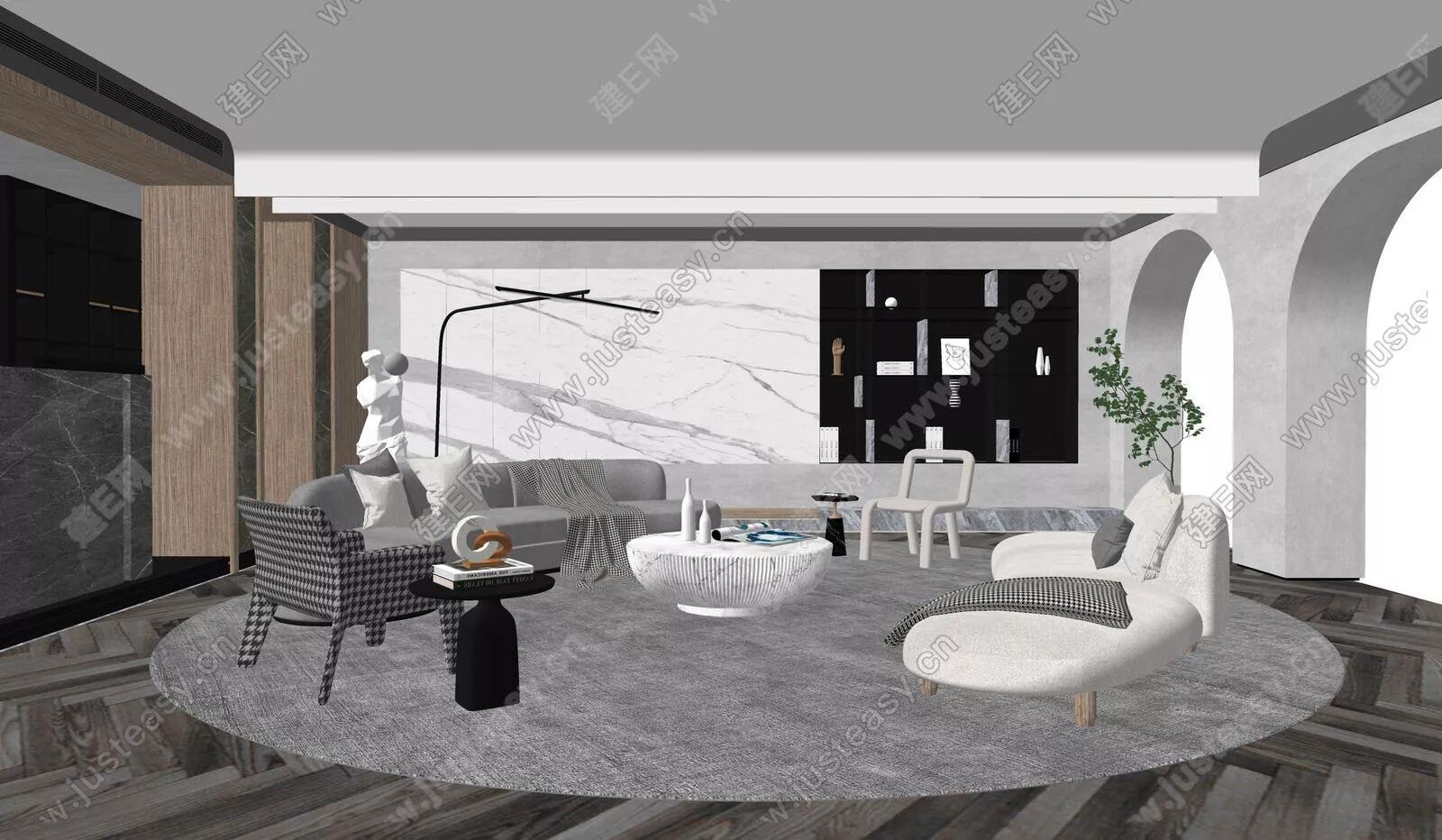 MODERN LIVING ROOM - SKETCHUP 3D SCENE - ENSCAPE - 110642455