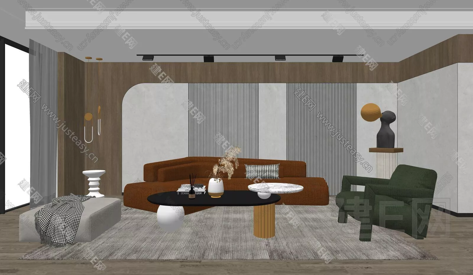 MODERN LIVING ROOM - SKETCHUP 3D SCENE - ENSCAPE - 110642487